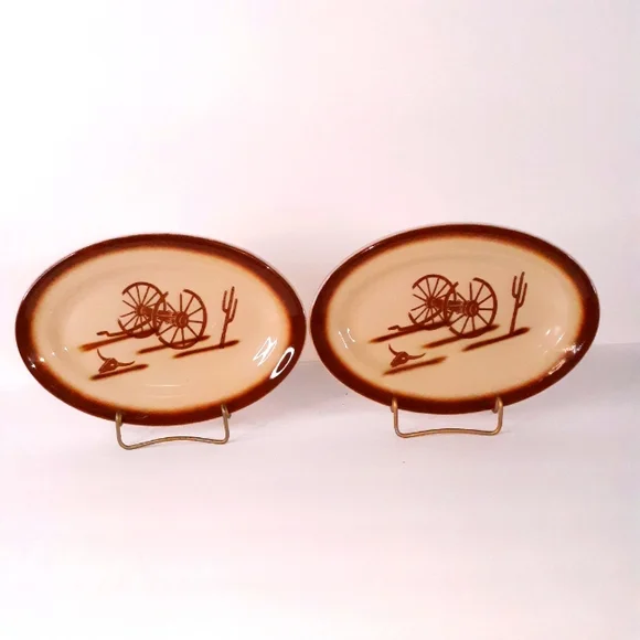 VINTAGE 40s Tepko Broken Wagon Wheel Luncheon Set - Picture 2 of 16